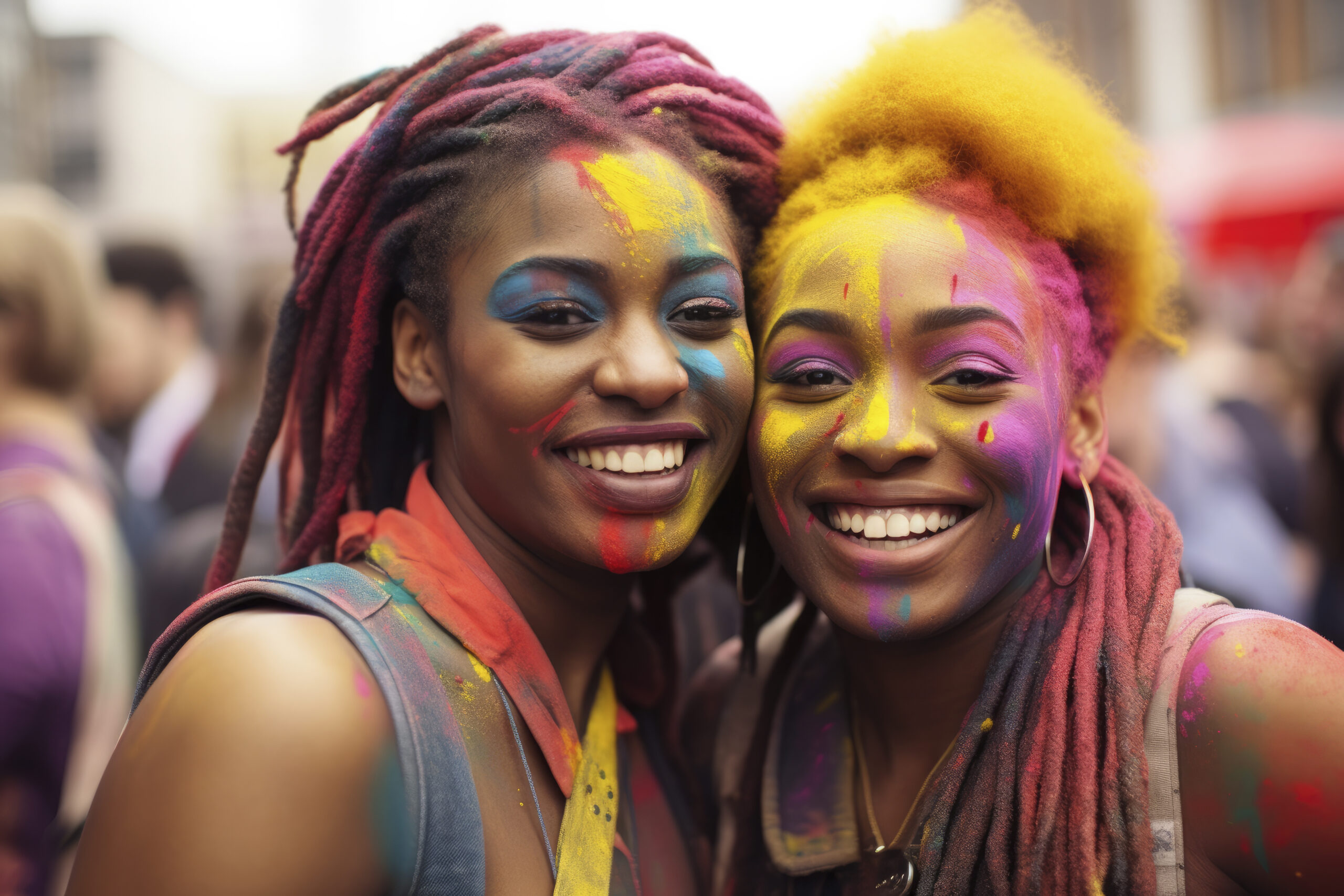 lesbian-couple-showing-affection-love-with-rainbow-colors